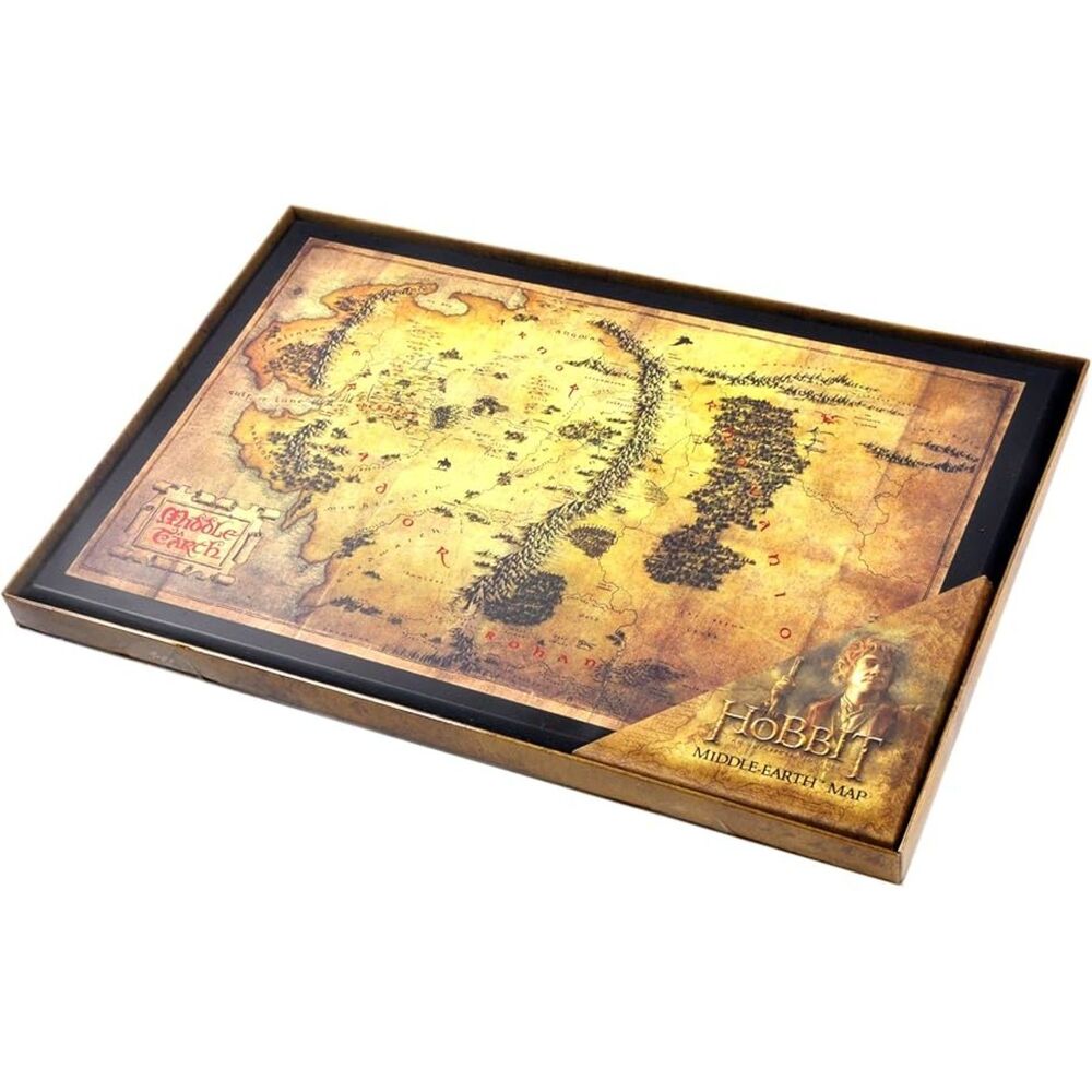 The Hobbit Middle-Earth Map Collectible Display Plaque New in Box Tolkien LOTR